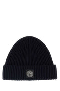 Stone Island BEANIE Virgin Wool Ribbed Beanie — Navy
