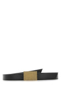 Lanvin Gold Mesh Buckle Belt — Black