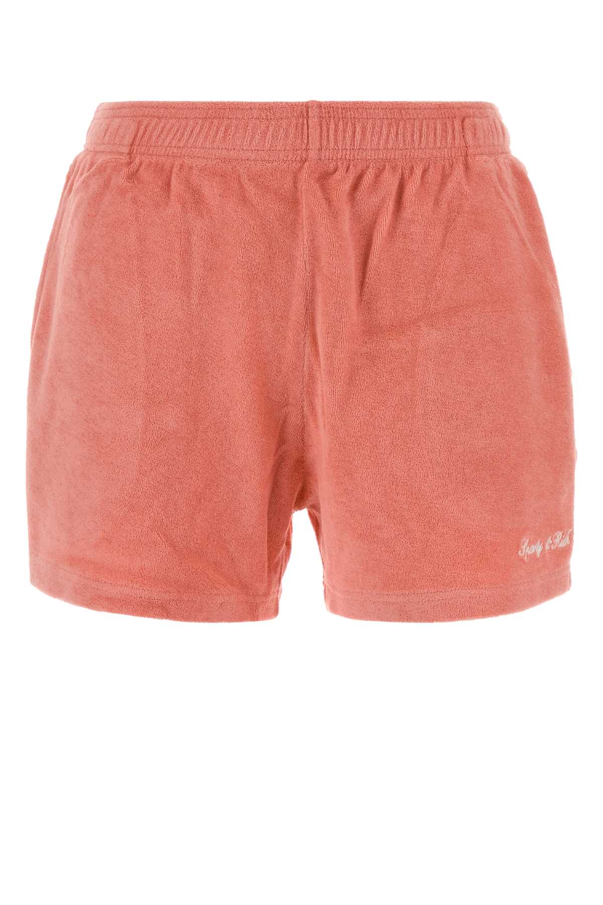 Sporty & Rich Logo Bermuda Shorts — Pink