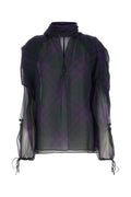 Burberry Silk Patterned Blouse — Purple