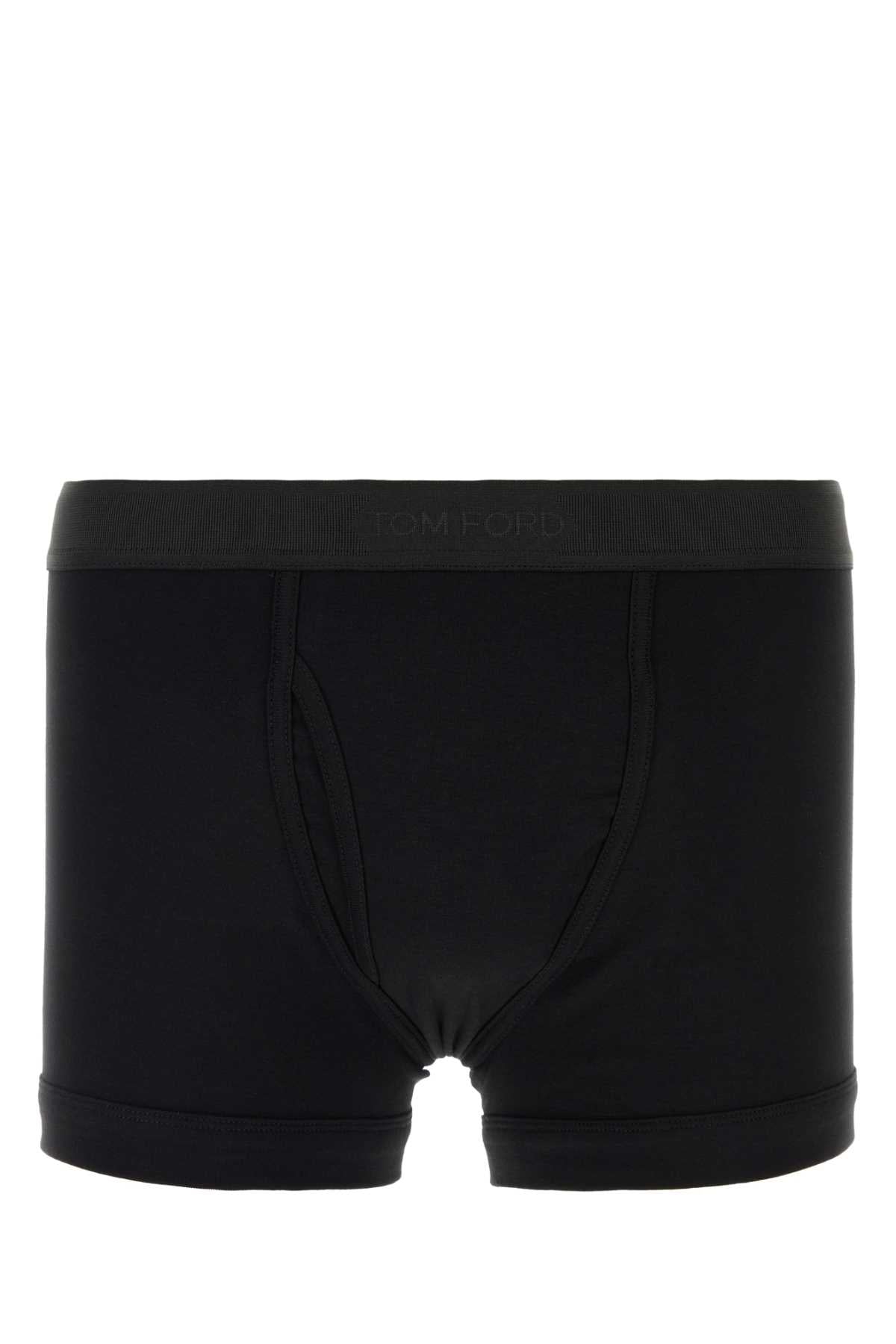 Tom Ford Stretch Cotton Boxer Shorts — Black