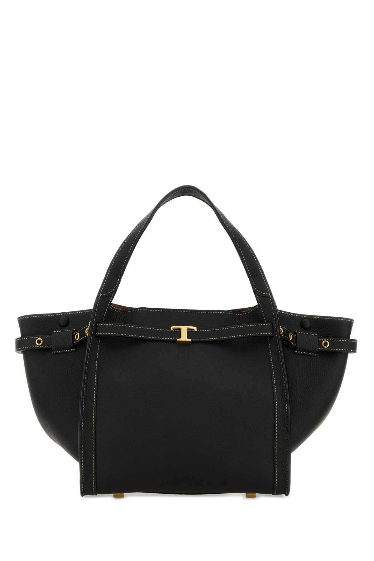Tod's Leather Top Handle Shoulder Bag — Black