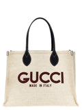 Gucci Logo-Print Canvas Tote Bag — Beige