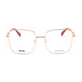 Moschino Square Metal Frame Eyeglasses — Rose gold