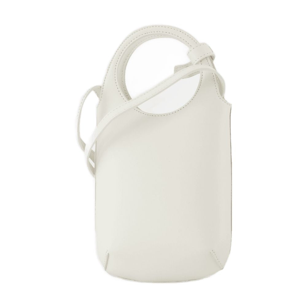 Courreges Leather Calfskin Handbag — White