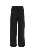 Philosophy Di Lorenzo Serafini Wide-Leg Polyester Trousers — Black