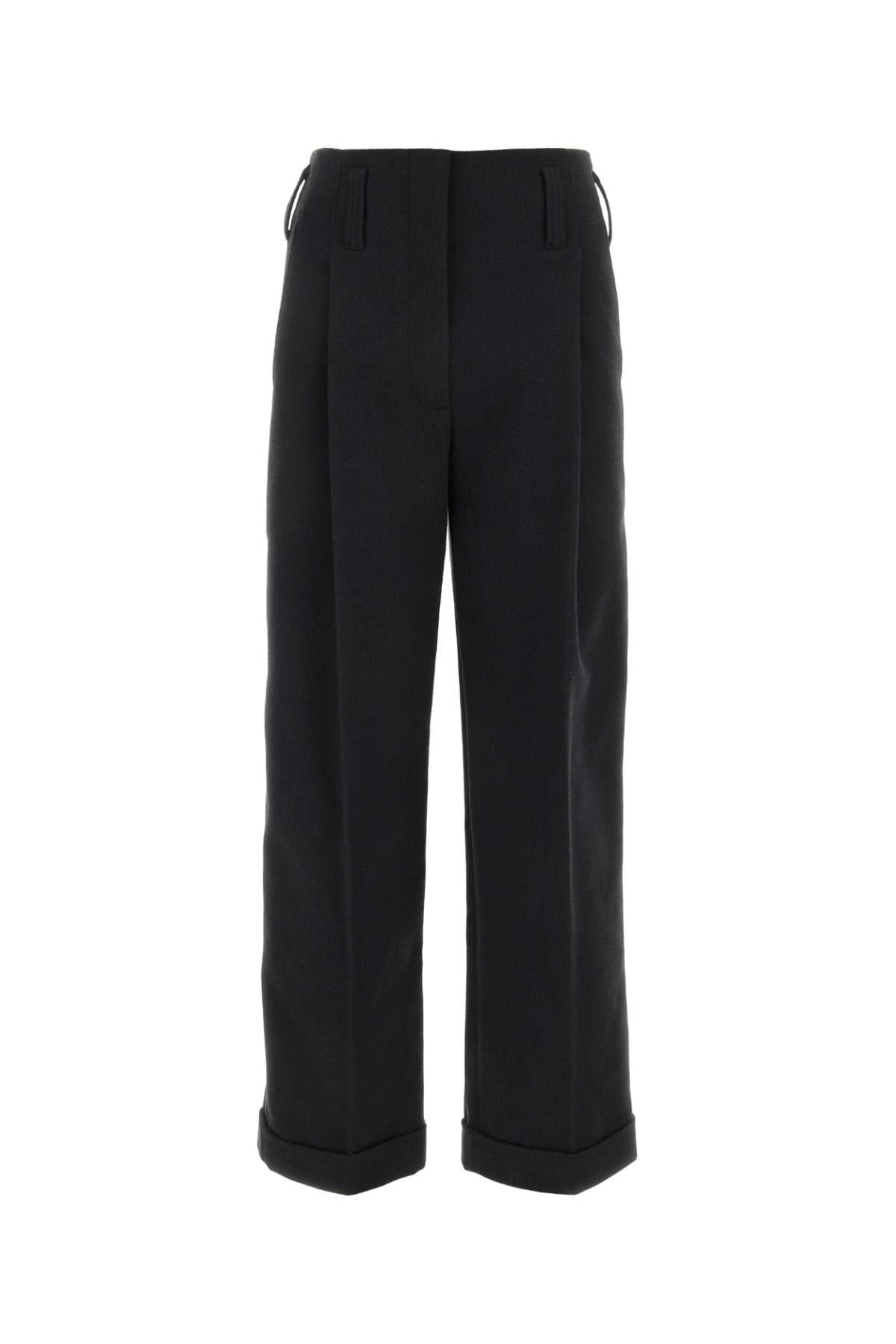 Philosophy Di Lorenzo Serafini Wide-Leg Polyester Trousers — Black