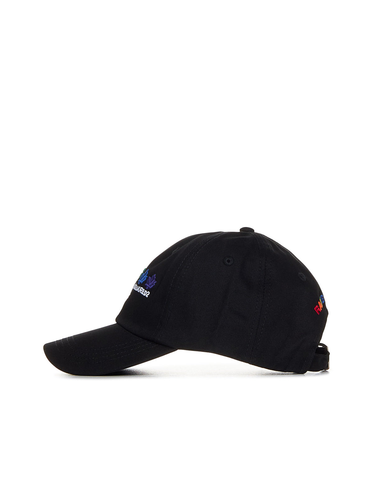 Dsquared2 BCM071805C000022124 Rainbow Leaf Logo Baseball Cap — Black