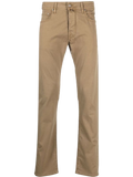 Jacob Cohen Cotton-Stretch Slim-Fit Trousers — Beige