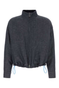 Fendi Linen Blend Jacket — Gray