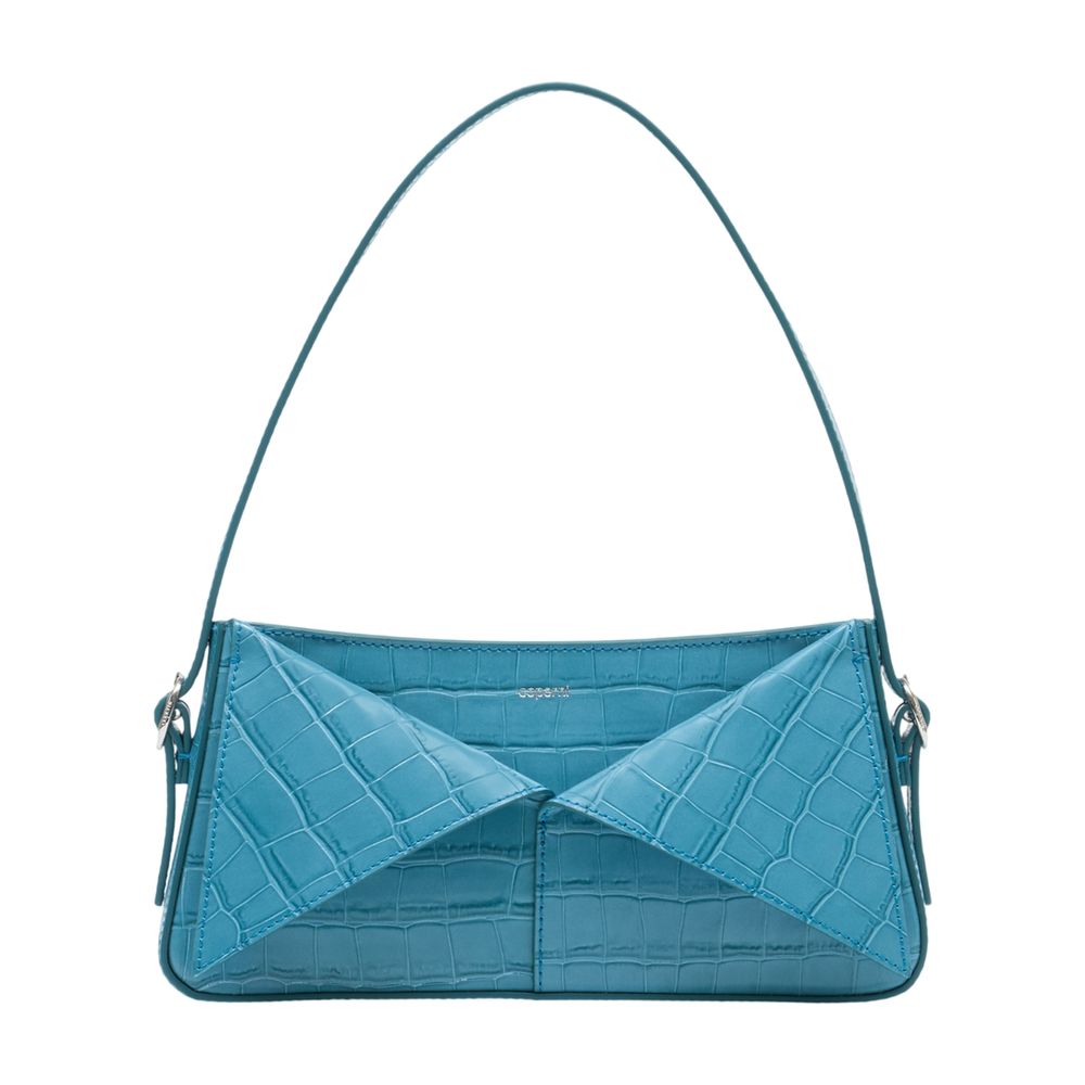 Coperni Croco Belt Shoulder Bag — Blue