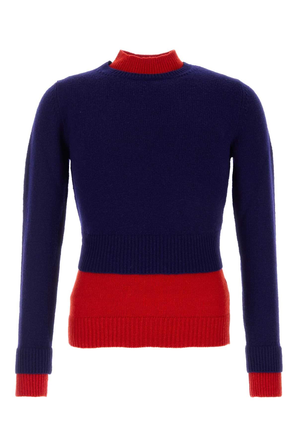Jil Sander Virgin Wool Colour-Block Sweater — Navy