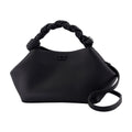 Ganni Grained Leather Shoulder Bag — Black