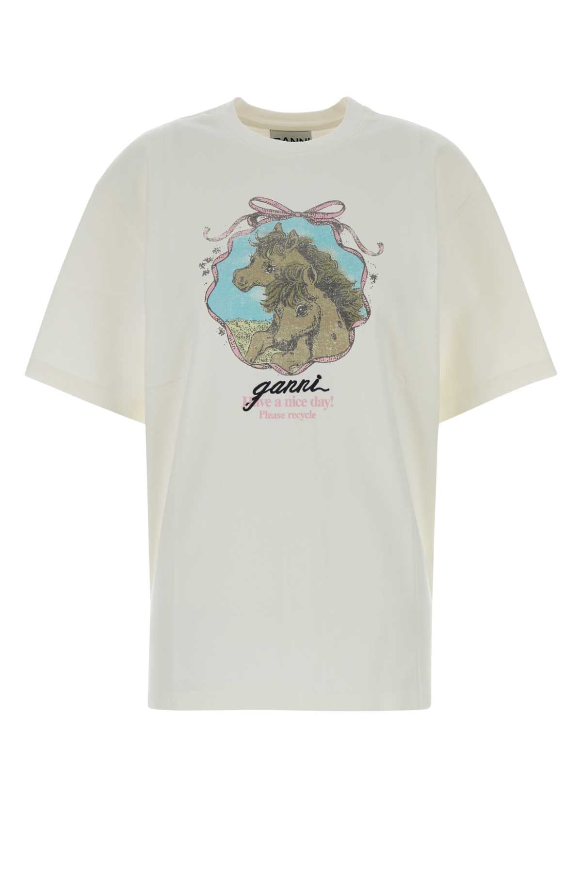 Ganni Cotton T-Shirt — White
