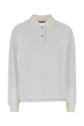 Jil Sander Long-Sleeve Piquet Polo Shirt — White