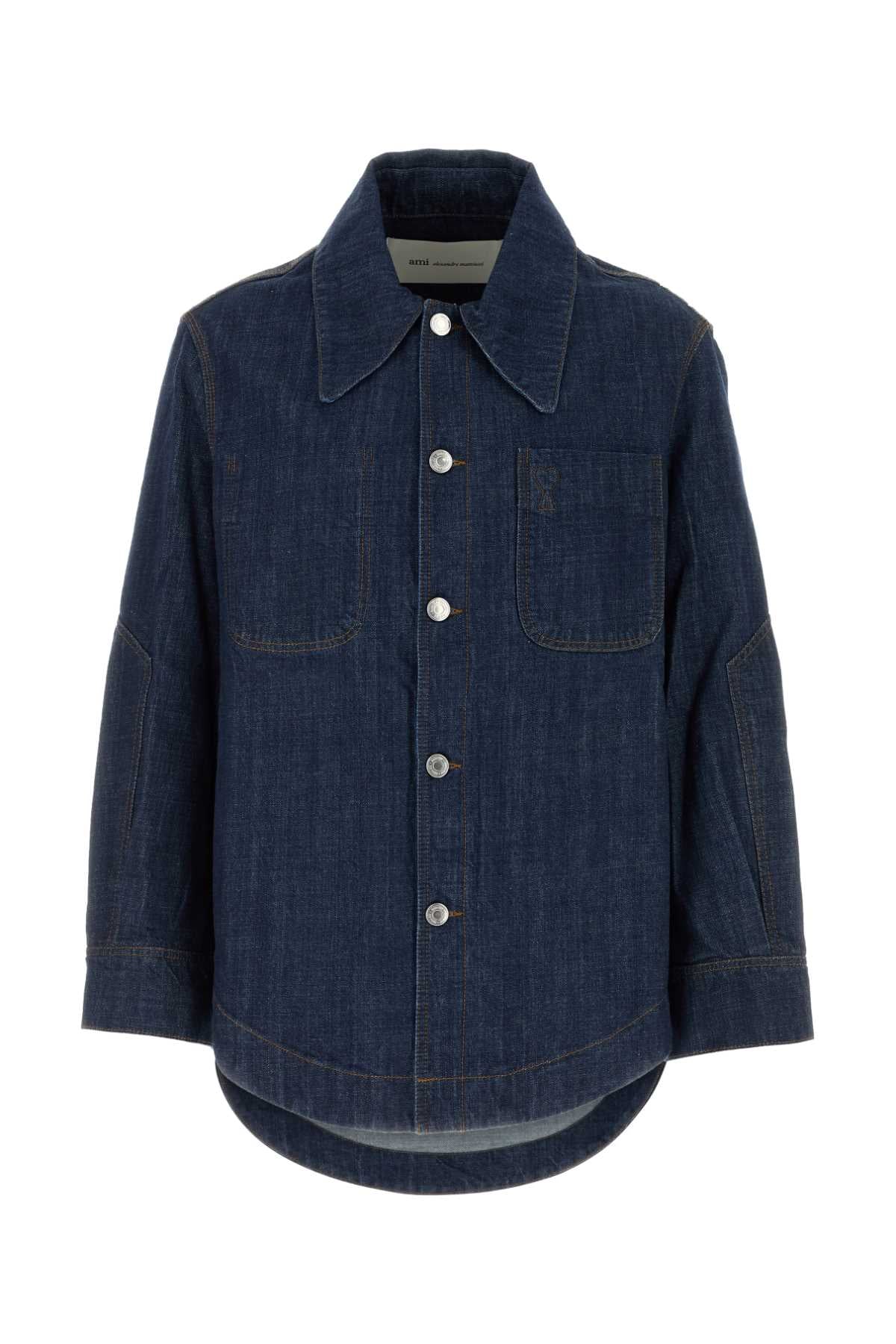 AMI Paris Denim Shirt — Navy