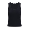 Max Mara Ribbed Viscose Tank Top — Black