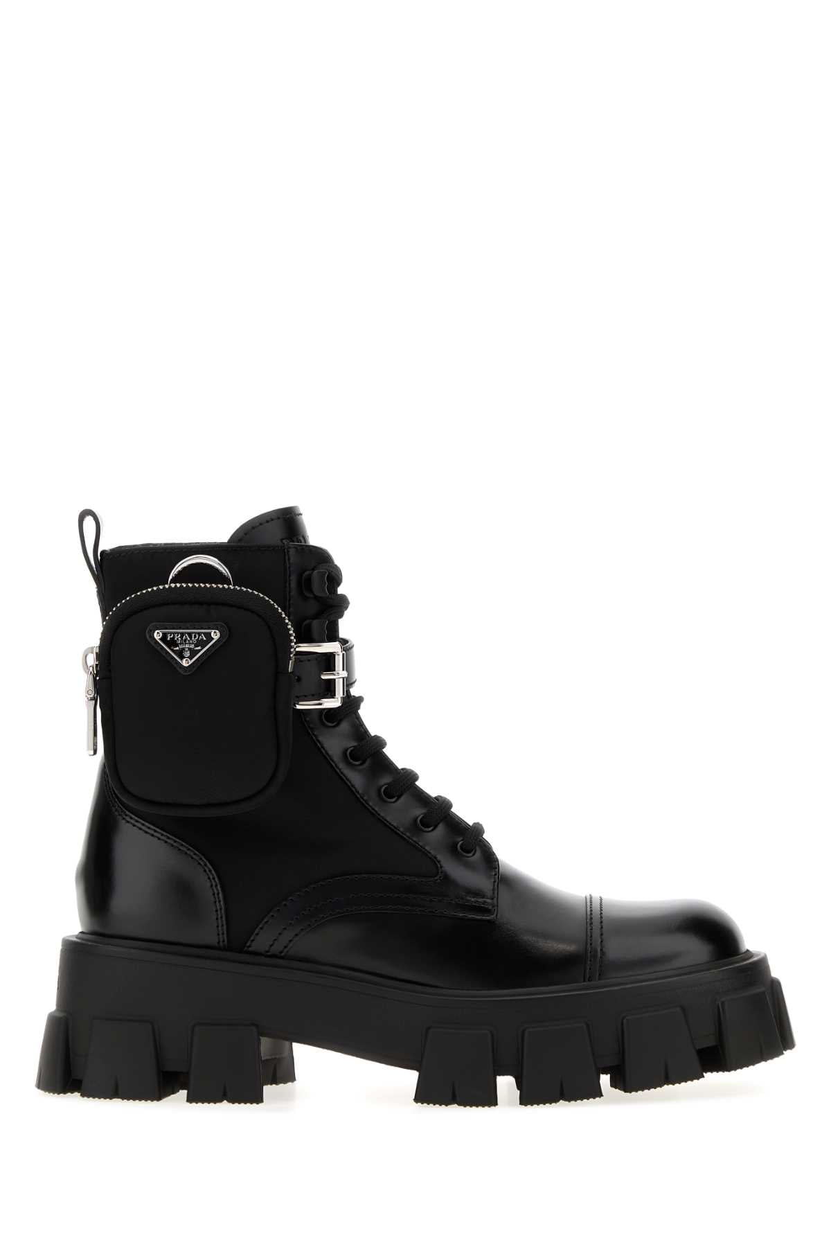 Prada Leather and Re-Nylon Boot — Black