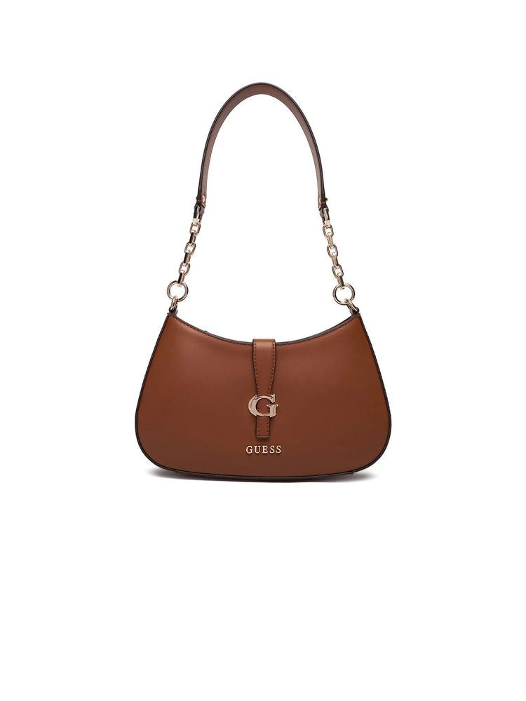 Guess Leather-Look Polyurethane Shoulder Bag — Brown