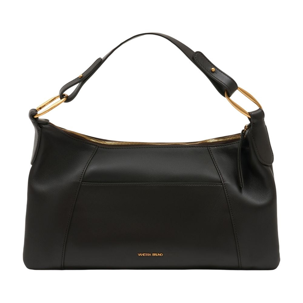 Vanessa Bruno Leather Calfskin Shoulder Bag — Black