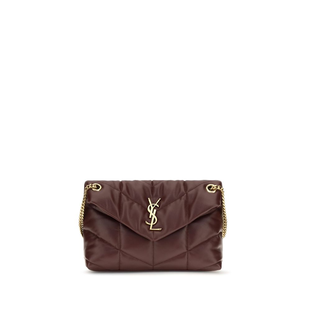 Saint Laurent Puffer Toy Shoulder Bag — Bordeaux