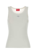 Diesel Stretch Cotton Ribbed Tank Top — White