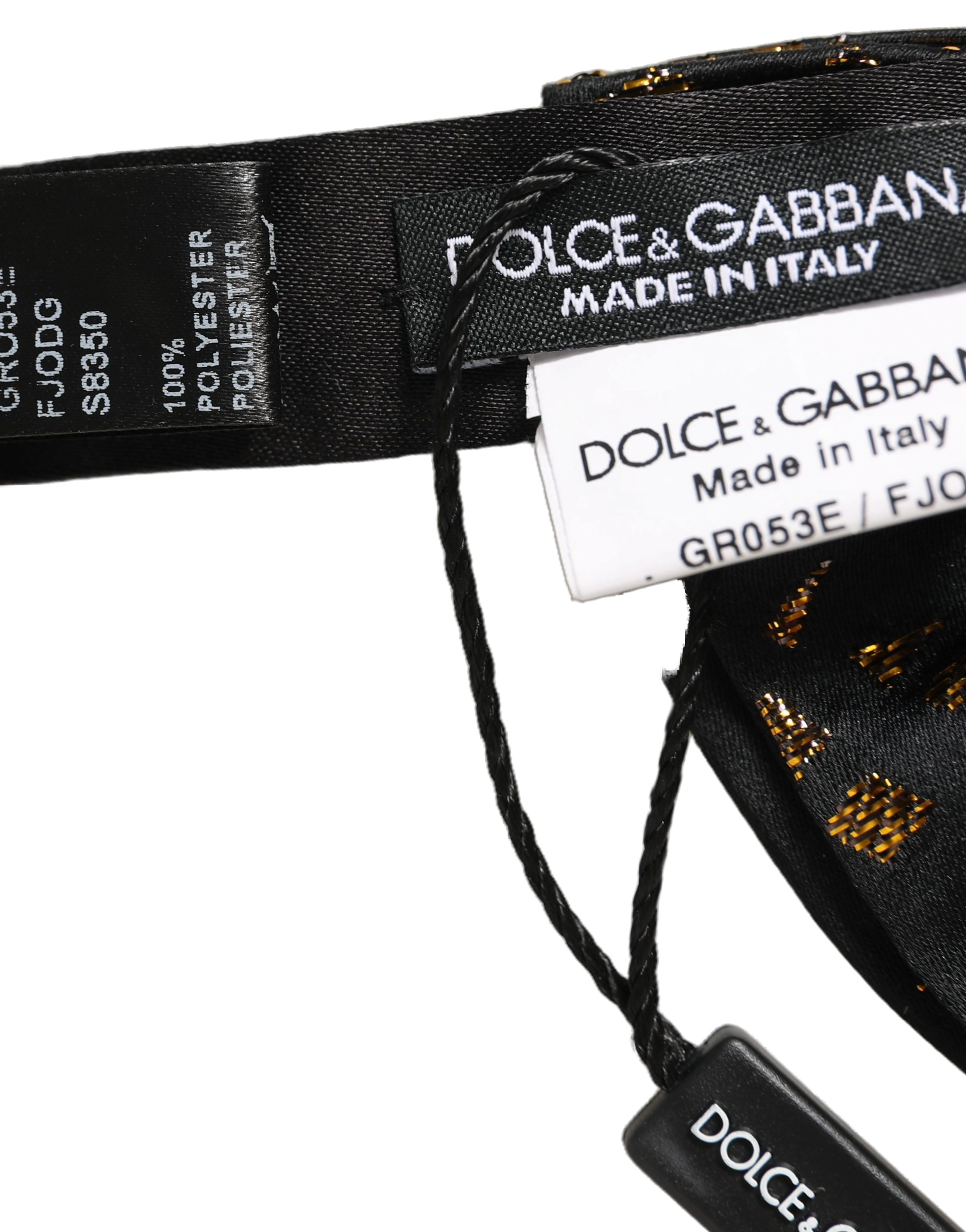 Dolce & Gabbana Silk Speckle Pattern Bow Tie — Black