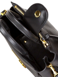 Coccinelle Grained Cowhide Leather Shoulder Bag — Black