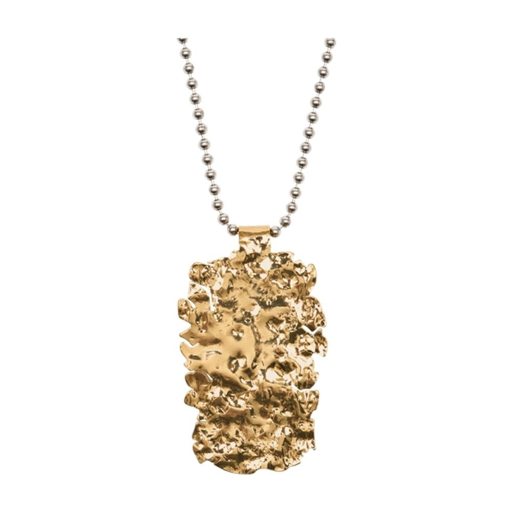 Isabel Marant Textured Metal Pendant Necklace — Gold