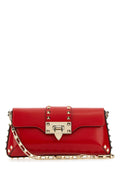Valentino Garavani Studded Calf Leather Shoulder Bag — Red