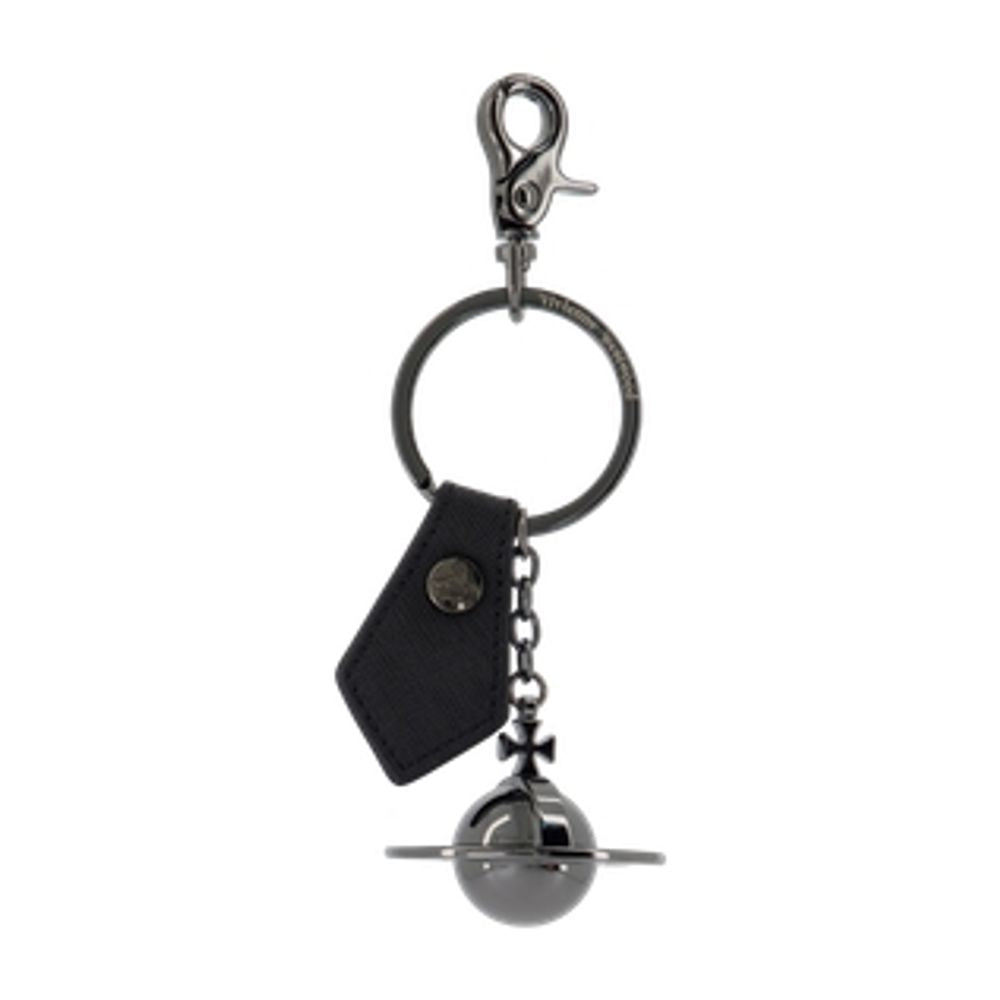 Vivienne Westwood Saffiano Leather Orb Key Case — Black