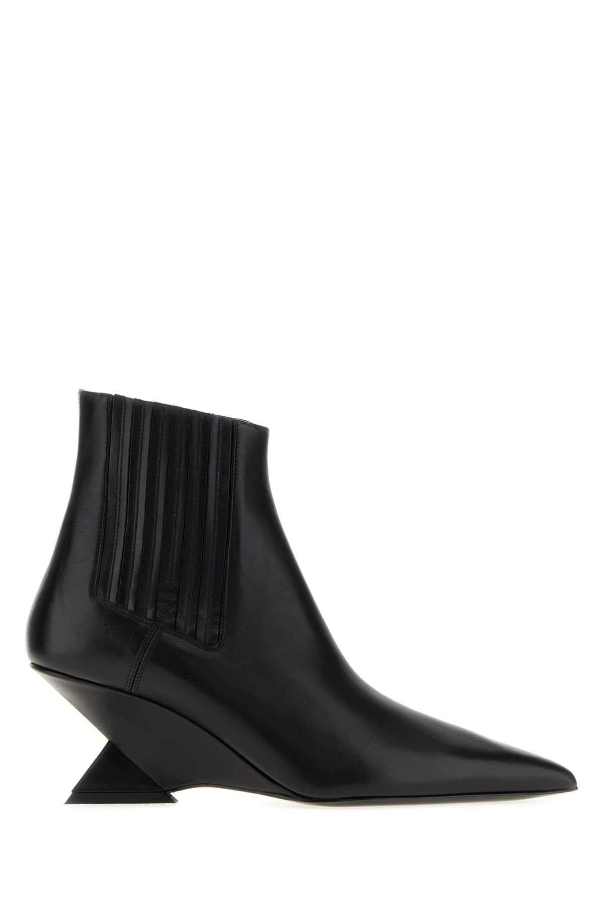 The Attico Geometric Heel Boot — Black