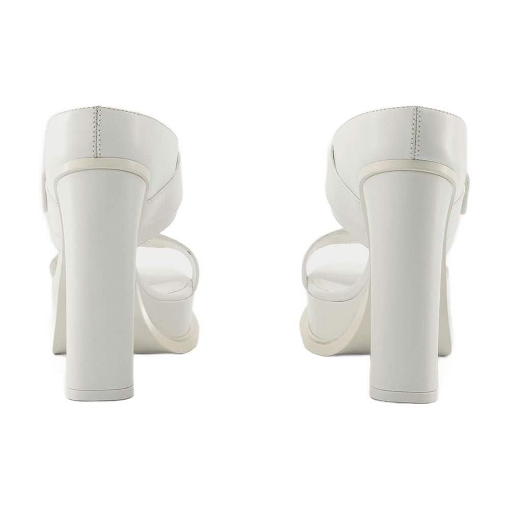Alexander McQueen Leather Platform Sandal Platform Heel — White