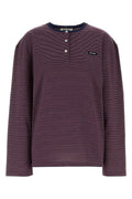 Miu Miu Striped Cotton T-Shirt — Navy