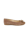 Michael Kors Suede and Leather Blend Ballet Flat — Beige