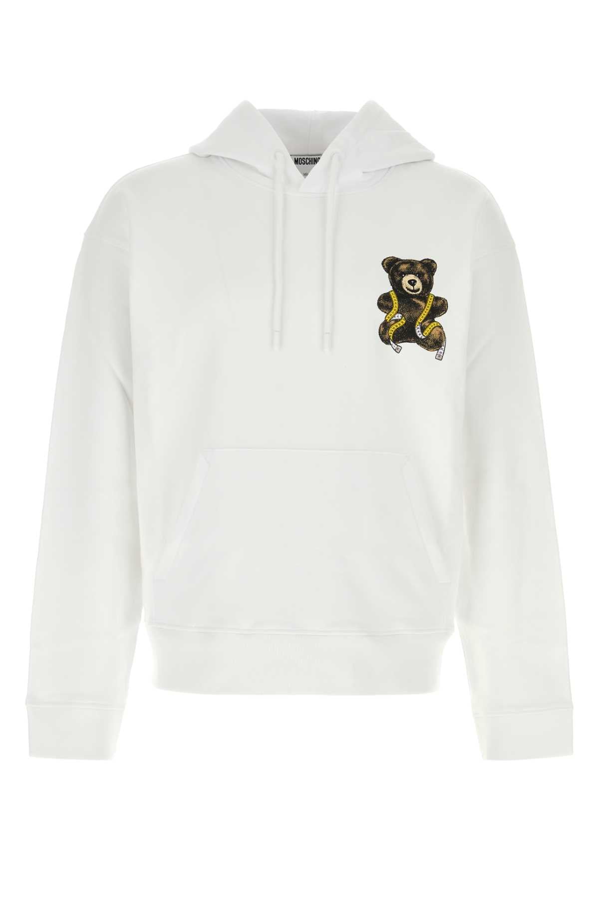 Moschino Logo-Embroidered Sweatshirt — White