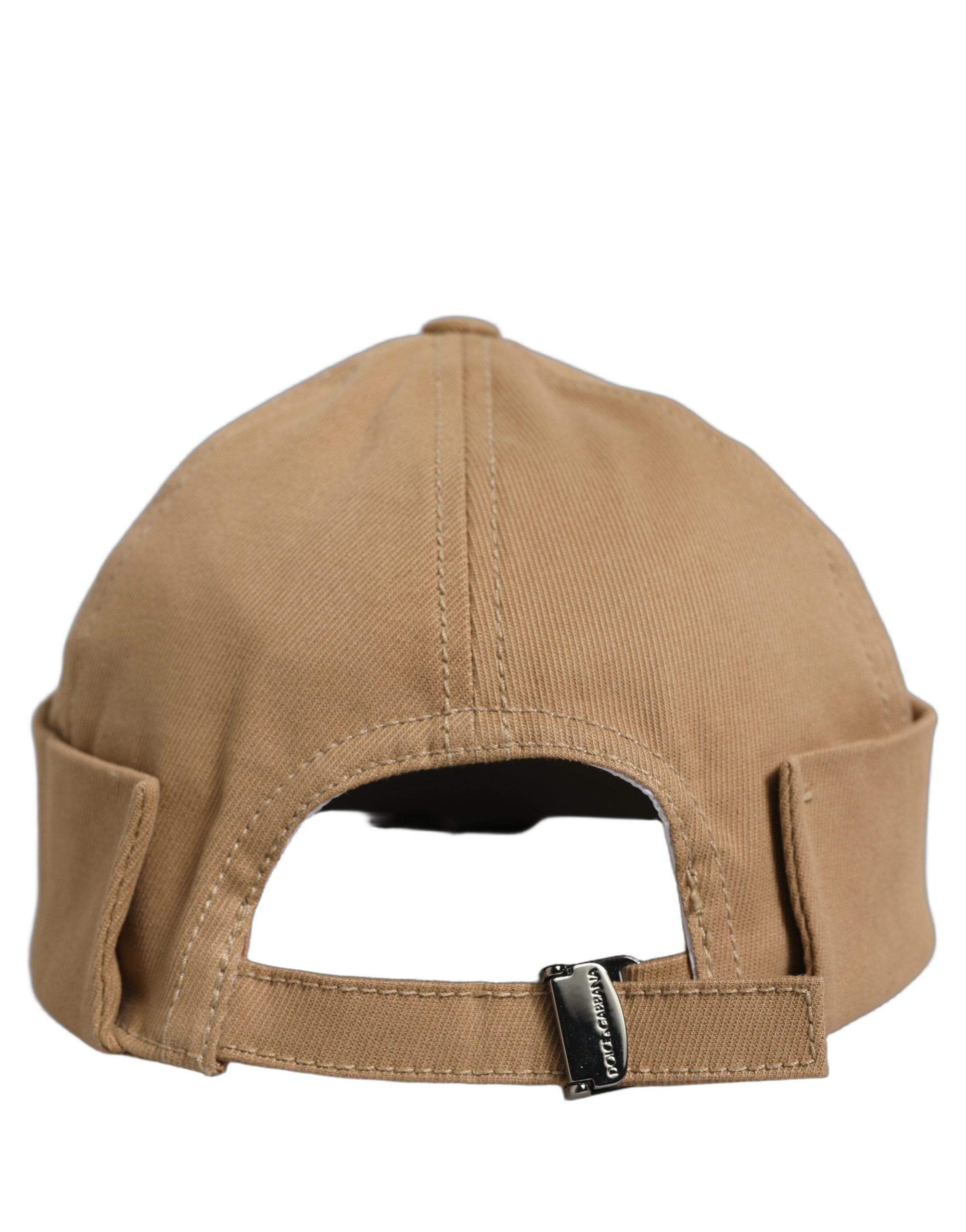 Dolce & Gabbana HAT10034 Cotton Docker Cap Beanie — Beige