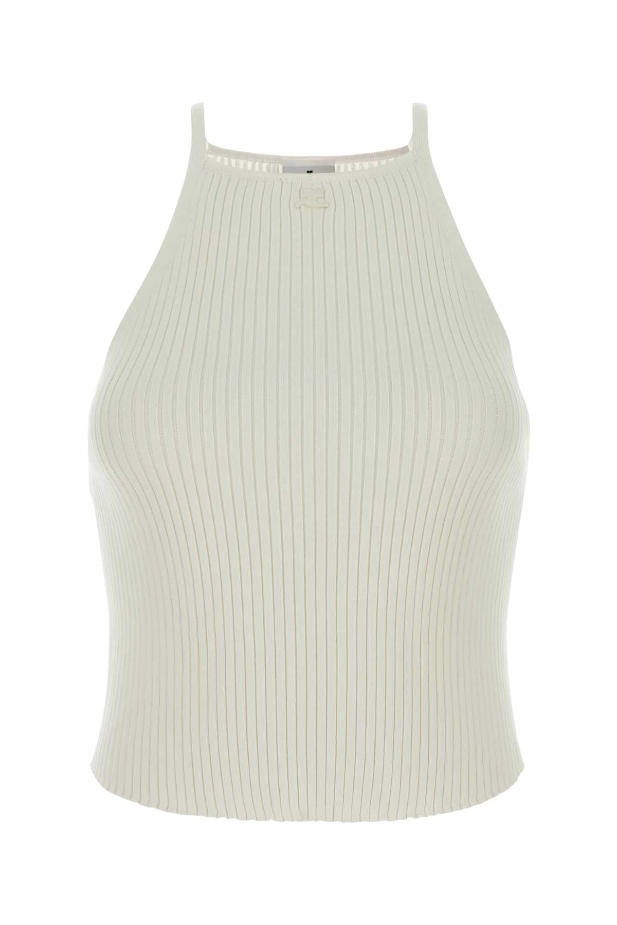 Courreges Knit Tank Top — White