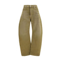 The Attico Wide-Leg Cotton Denim Jeans — Brown