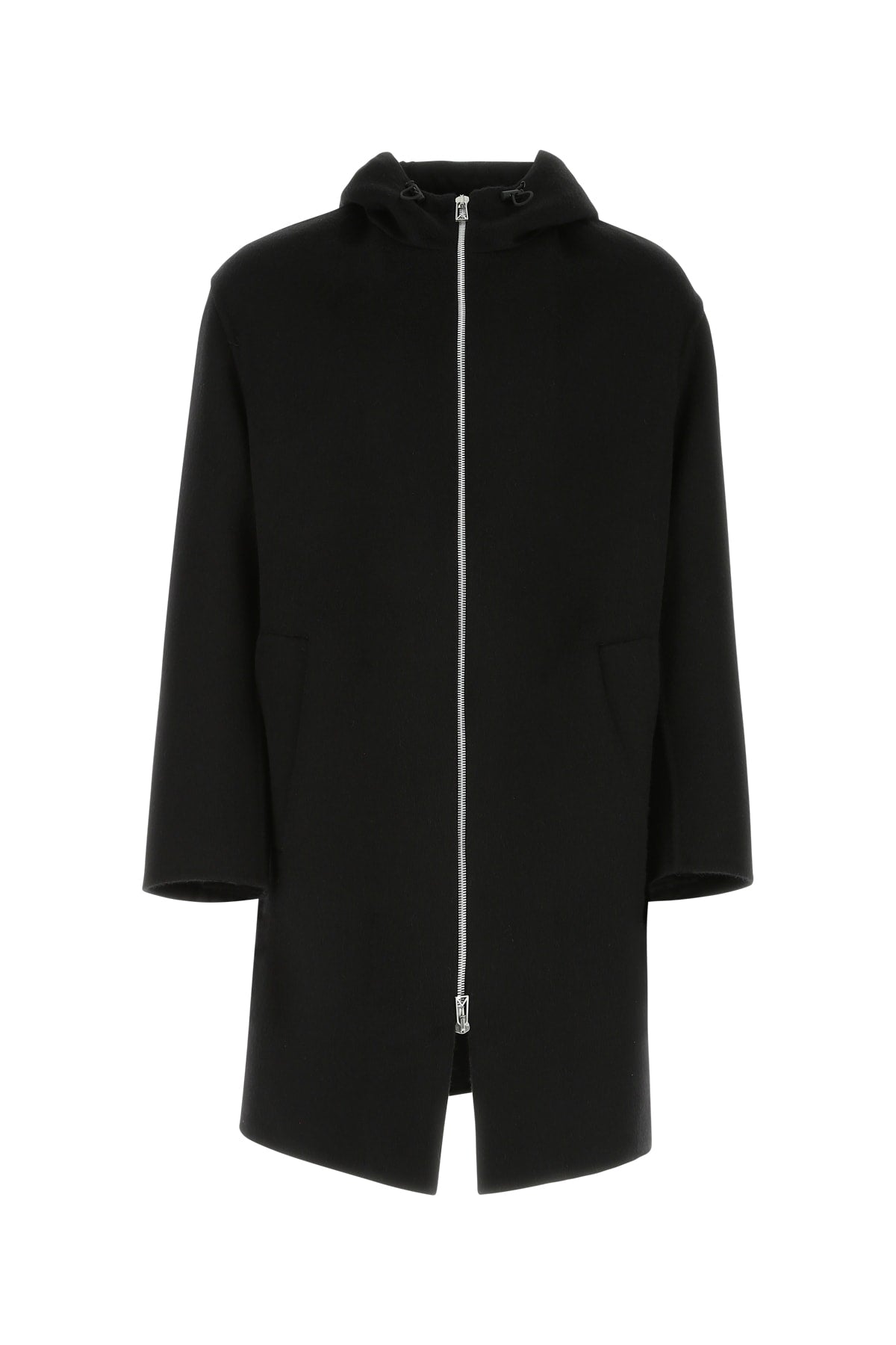 Bottega Veneta Hooded Wool Coat — Black