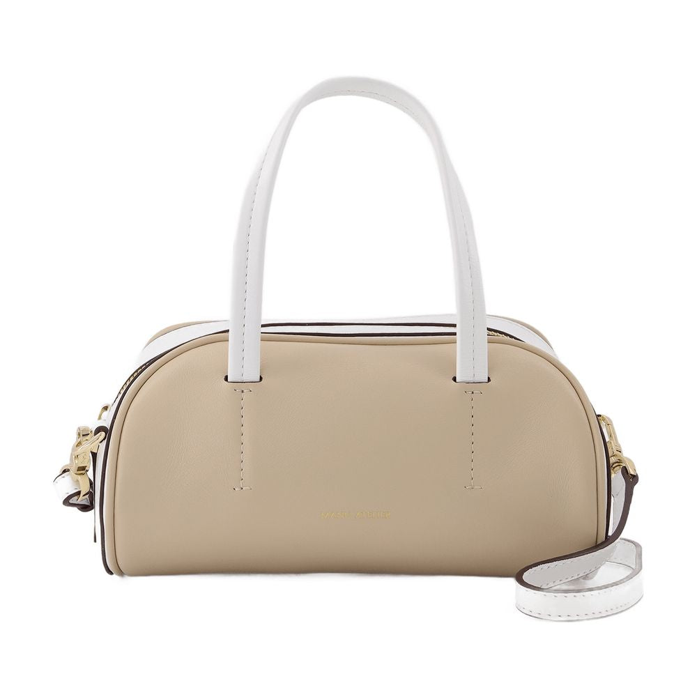 Manu Atelier Hourglass Shoulder Bag — Beige