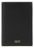 Tom Ford Soft Grain Leather Passport Wallet — Black