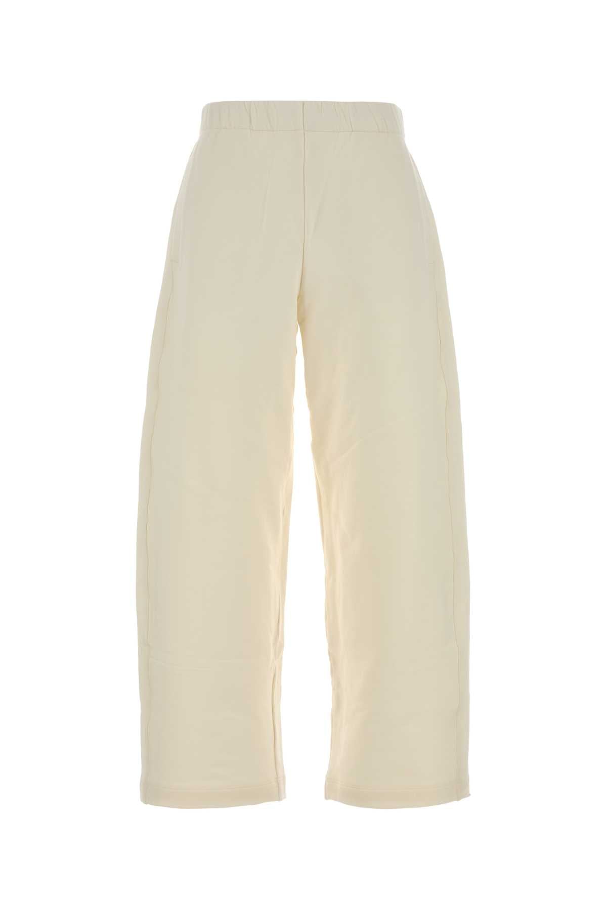 Max Mara Wide-Leg Silk-Cotton Trousers — White