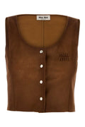 Miu Miu Pelle Tank Top — Brown