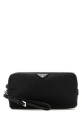 Prada Recycled Nylon Beauty Case Travel Wallet — Black