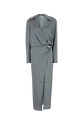 The Attico Viscose Wrap Dress — Gray