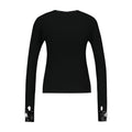 Courreges Ribbed Wool with Contrasted Cuffs Cardigan — Black