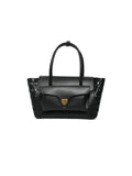 Coccinelle Perforated Split Leather Tote Bag — Black
