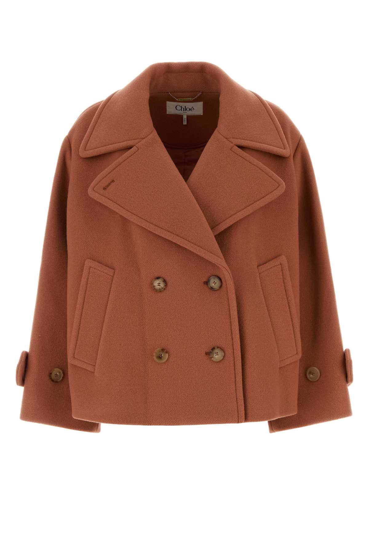 Chloé Virgin Wool Blend Coat — Pink