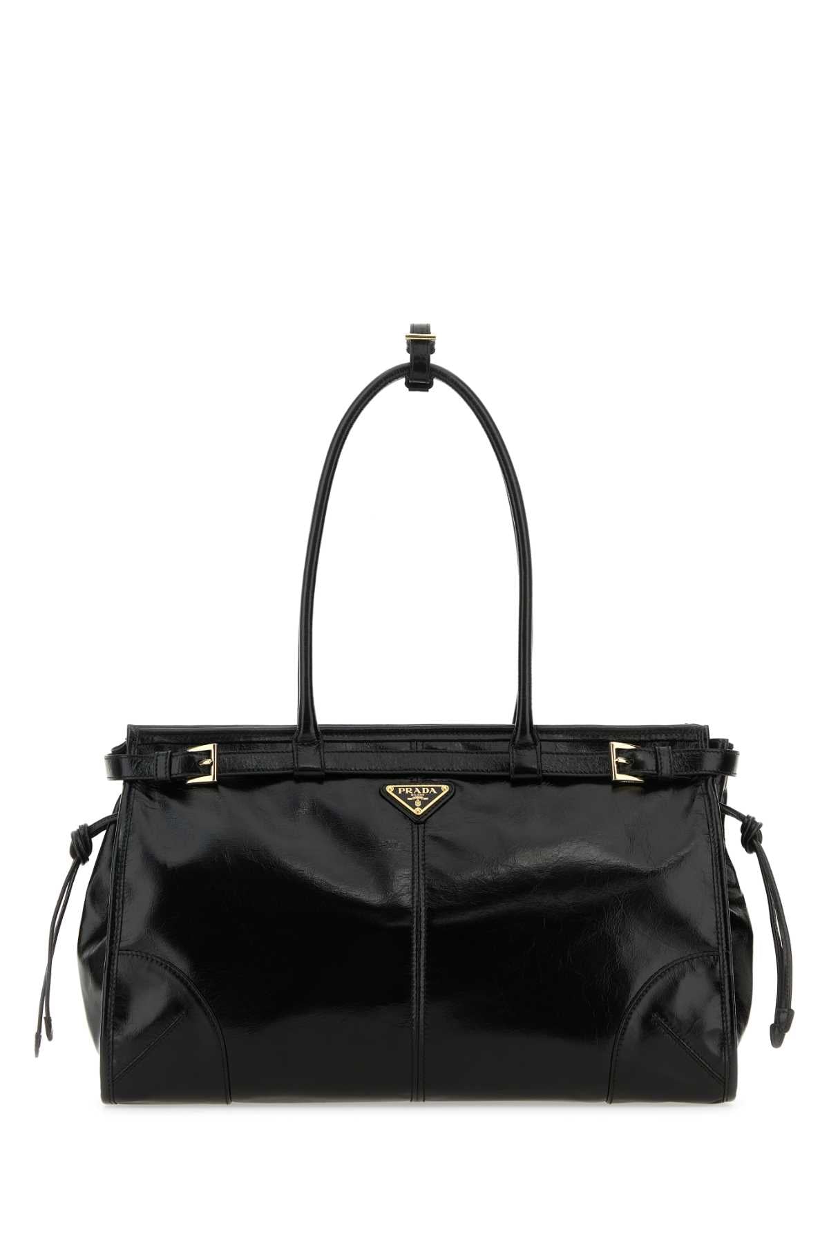 Prada Vitello Leather Shoulder Bag — Black
